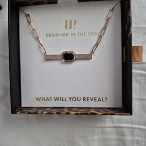 Elegant Rose Gold and Black Necklace